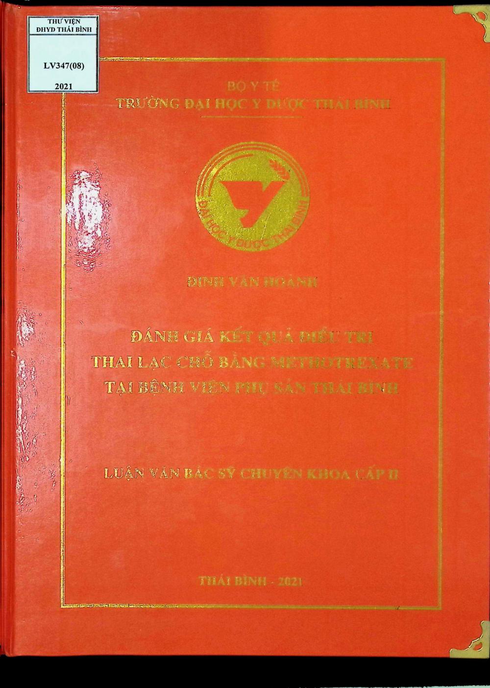 Đánh giá kết quả điều trị thai lạc chỗ bằng Methotrexate tại Bệnh viện Phụ sản Thái Bình