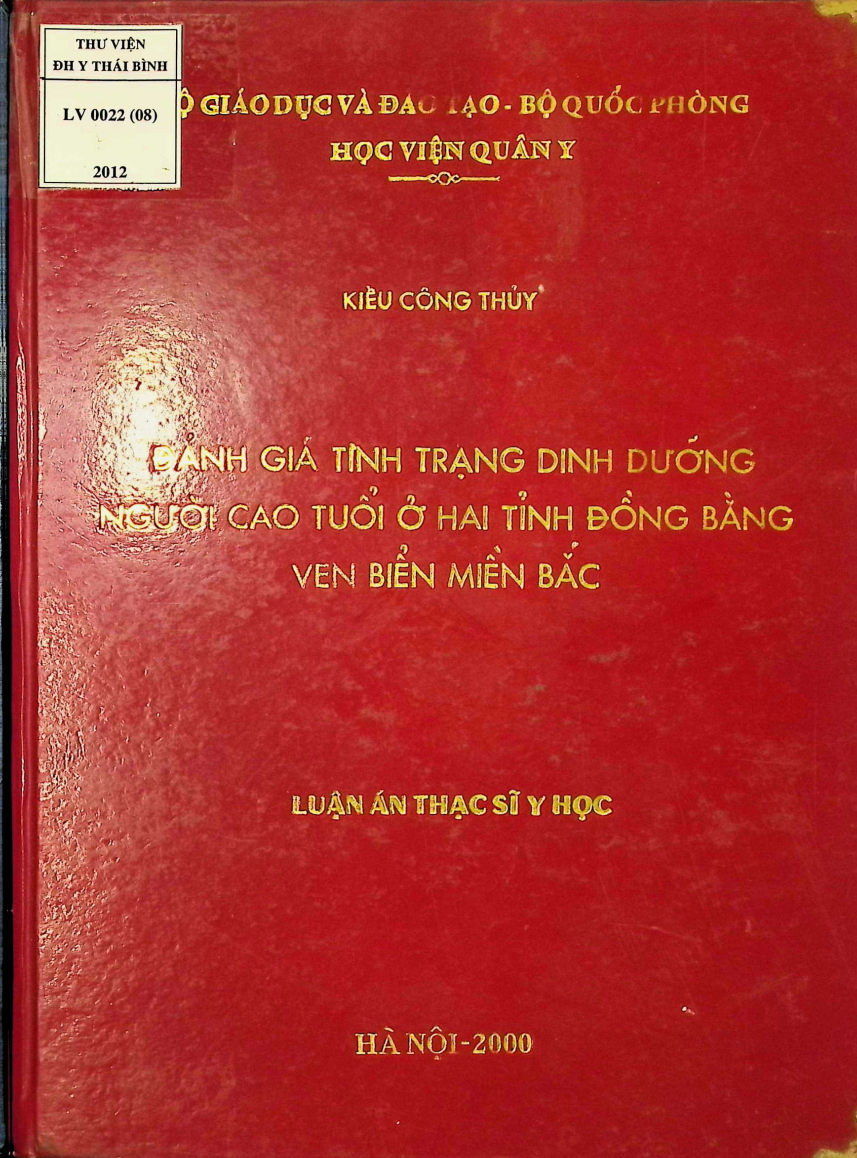 Đánh giá tình trạng dinh dưỡng người cao tuổi ở hai tỉnh đồng bằng ven biển miền bắc