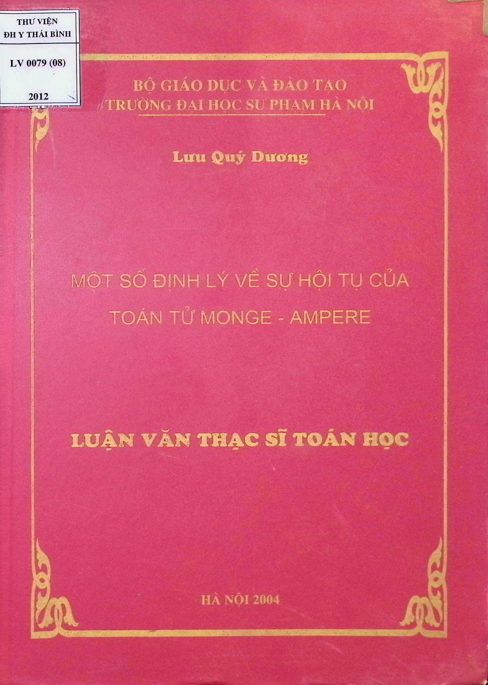 Một số định lý về sự hội tụ của toán tử MONGE- AMPERE