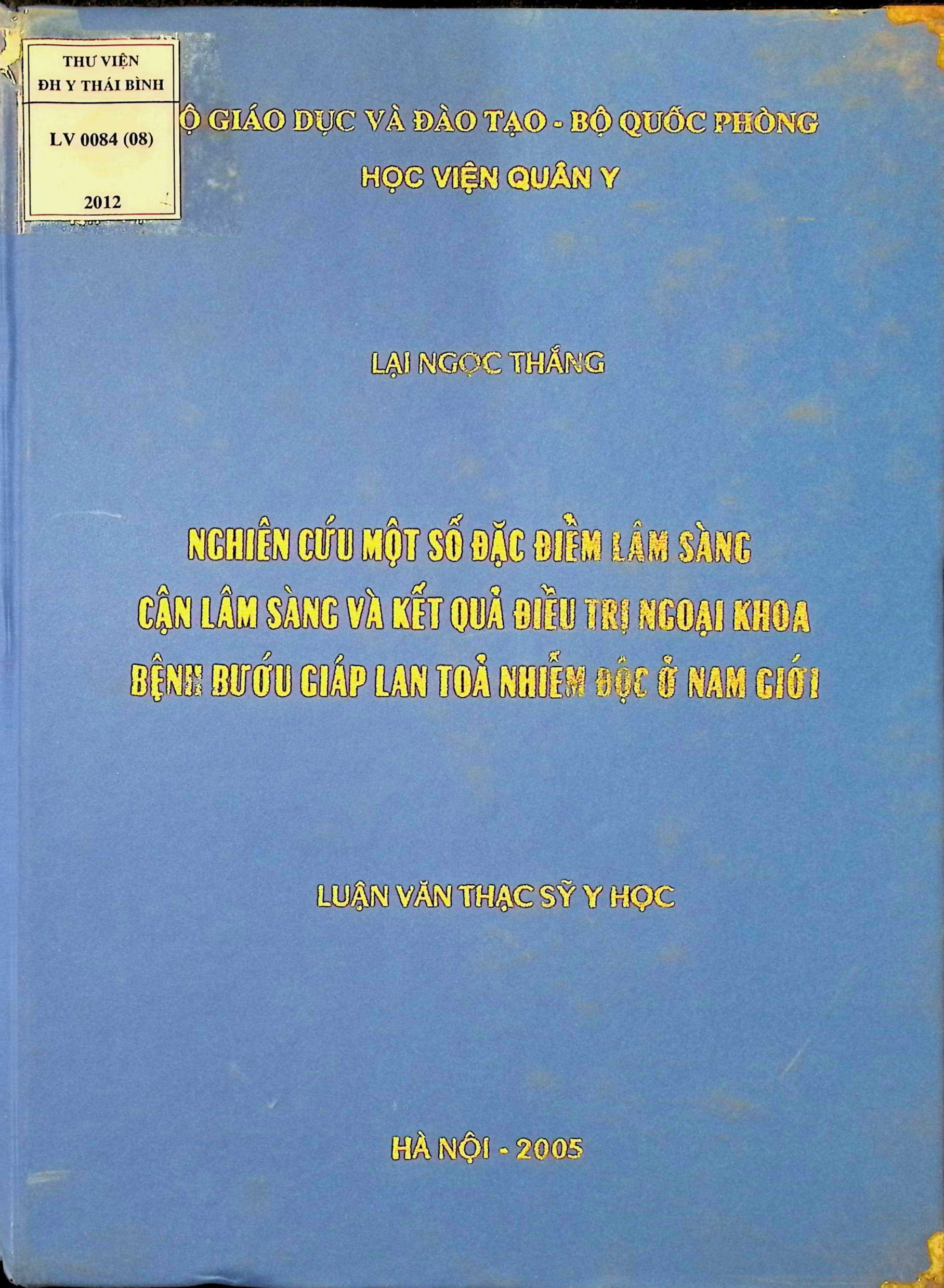 Nghiên cứu một số đặc điểm lâm sàng cận lâm sàng và kết quả điều trị ngoại khoa bệnh bướu giáp lan tỏa nhiễm độc ở nam giới