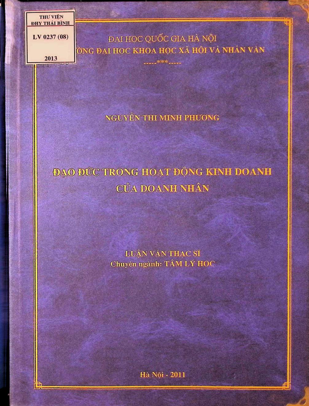 Đạo đức trong hoạt động kinh doanh của doanh nhân
