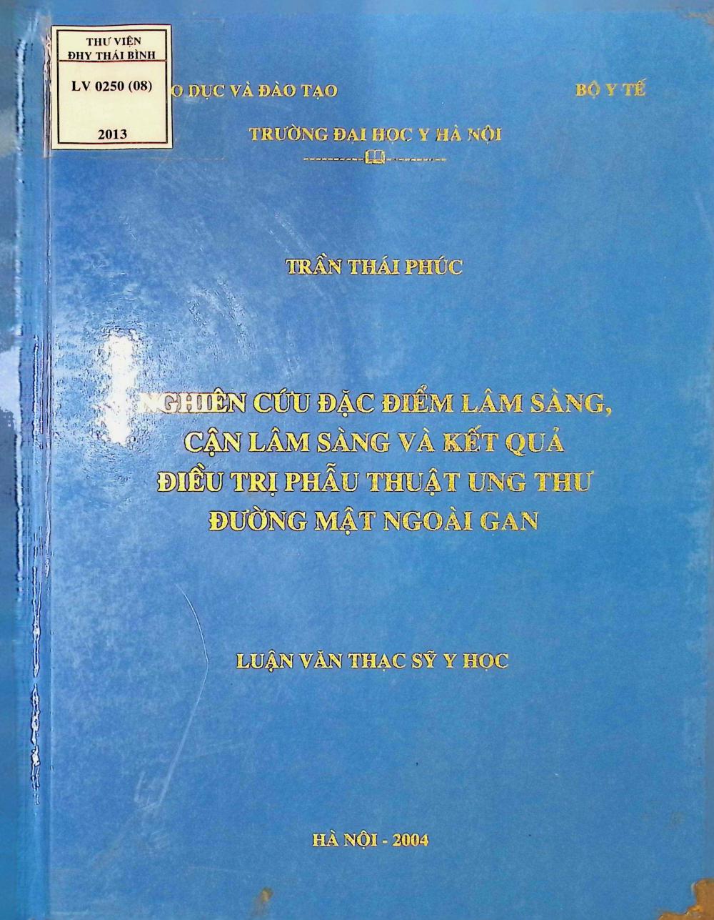 Nghiên cứu đặc điểm lâm sàng, cận lâm sàng và kết quả điều trị phẫu thuật ung thư đường mật ngoài gan