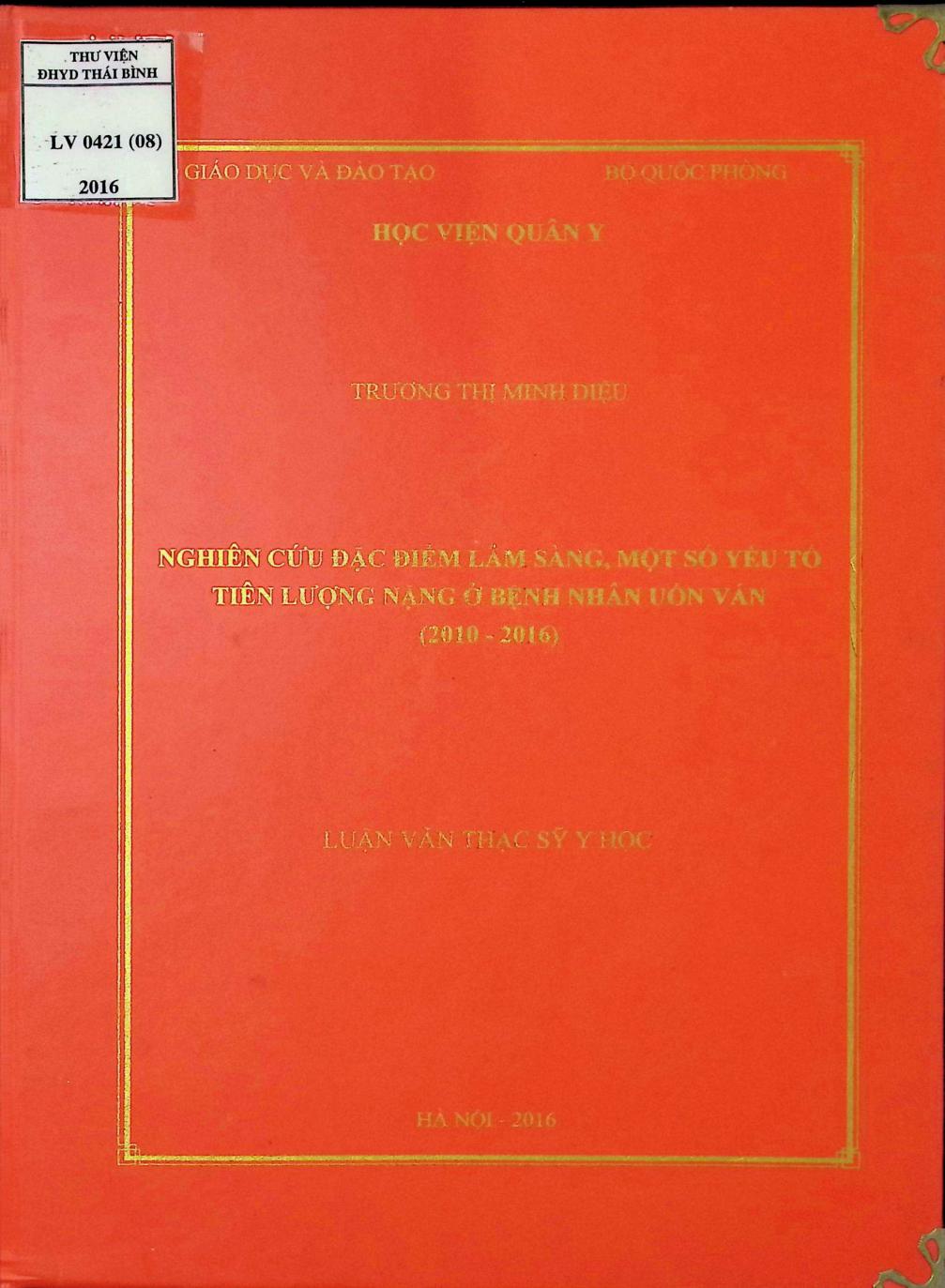 Nghiên cứu đặc điểm lâm sàng , một số yếu tố tiên lượng ở bệnh nhân uốn ván 2010-2016