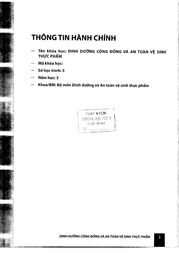 Dinh dưỡng cộng đồng và an toàn vệ sinh thực phẩm.