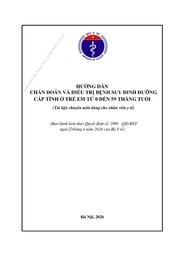Hướng dẫn chẩn đoán và điều trị bệnh suy dinh dưỡng cấp tính ở trẻ em từ 0 đến 59 tháng tuổi 