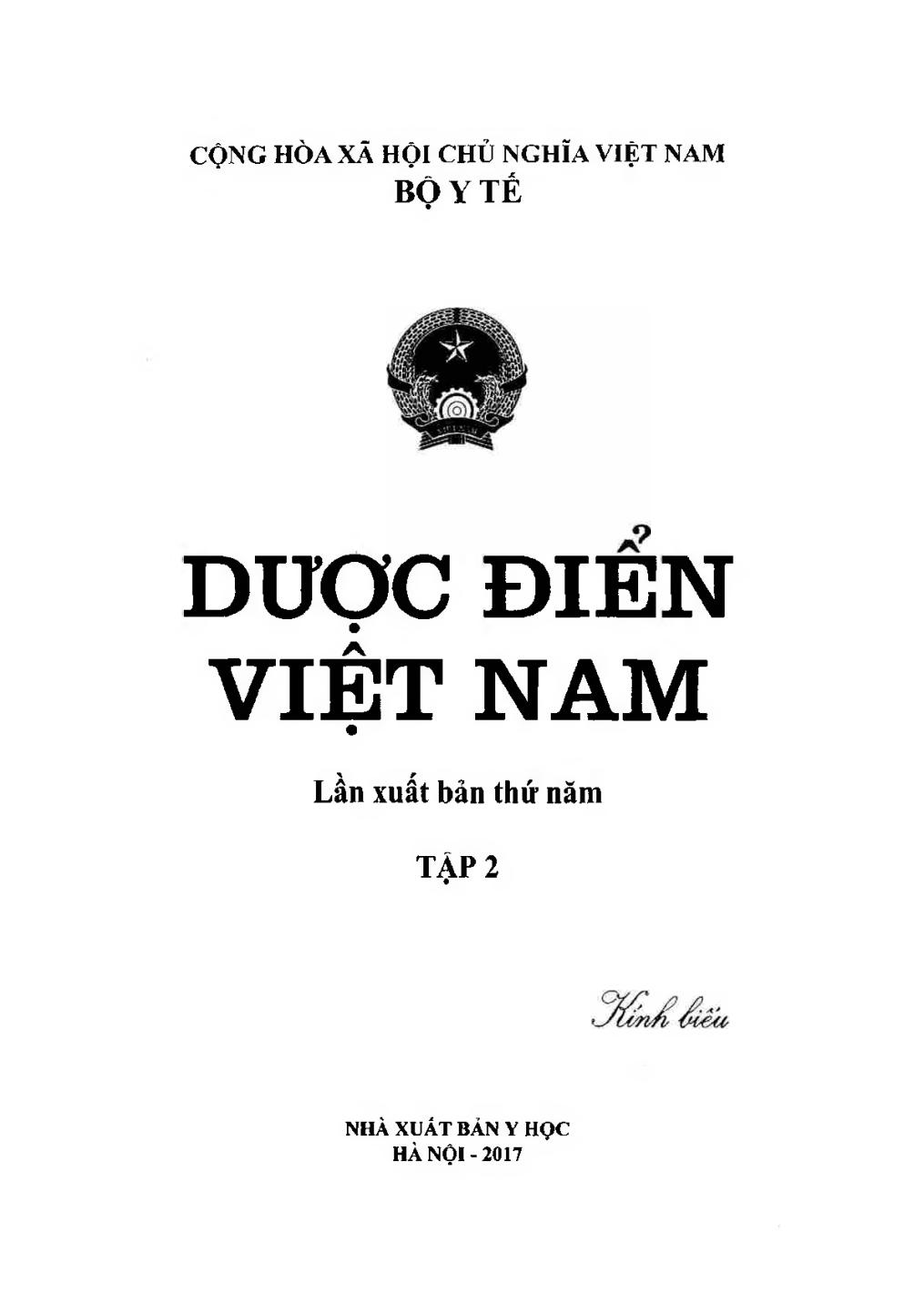 Dược điển Việt Nam Tập 2